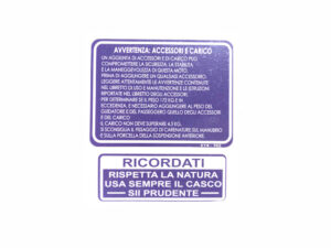 Sticker waarschuwing - ITA - Blauw