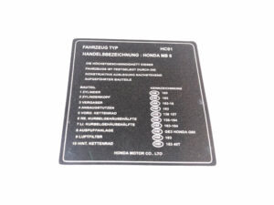 Sticker tank, technische gegevens - DEU - Zwart