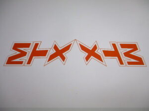 Stickerset tank - "MTX" Rood/wit - model '84-'86, R119 Flashing Red (Orange)