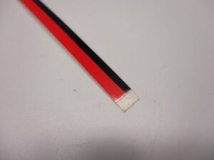 Sticker koplampspoiler - Streep Rood/zwart, 75cm - model Wit