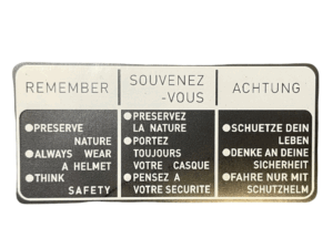 Sticker waarschuwing - ENG/FRA/DEU - Zwart/wit