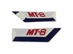 Stickerset zijkap - "MT-8" Wit/blauw/rood - model '81-'83, R23 Tahitian Red