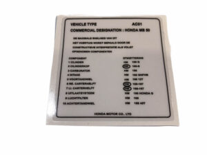 Sticker tank, technische gegevens - NLD - Wit