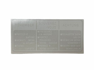 Sticker waarschuwing - ENG/FRA/DEU - Wit
