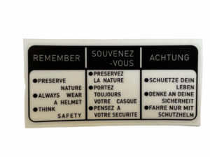 Sticker waarschuwing - ENG/FRA/DEU - Wit/zwart