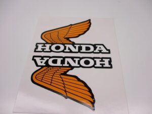 Stickerset tank - "Honda Wing" Oranje/wit - model '84-'85, R119 Flashing Red (Orange)