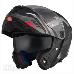 HELM ATOM 2 SV BAST MAT ZWART/ROOD