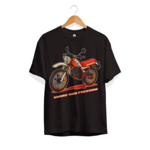 T-shirt Smoke and Freedom zwart